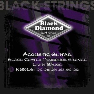 블랙다이아몬드 <br>Blackdiamond <br>N600LB 통기타줄 <br>포스포브론즈(12-53)/블랙코팅