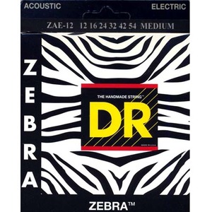 DR STRING <br>Zebra 제브라 어쿠스틱기타스트링 <br>니켈브론즈,12-54,ZAE12