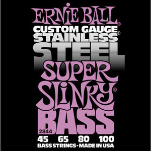 ERNIEBALL 어니볼 <br>2844 슈퍼슬링키베이스 스탠 4현베이스줄 45100 <br>Super Slink Bass Stainless 45-100