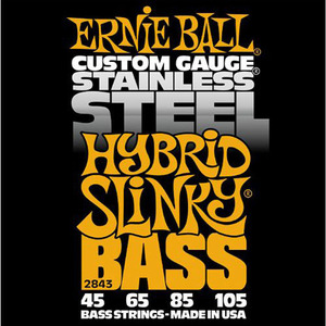ERNIEBALL 어니볼 <br>2843 하이브리드슬링키베이스 스탠 4현베이스줄 45105 <br>Hybrid Slink Bass Stainless 45-105